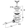 Bonde lavabo en laiton chromee avec tirette