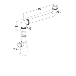 3268-tubulure sort.arri.lavabo lait.chr