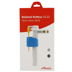 Robinet flotteur silencieux, alimentation latérale G 1/2°', mamelon laiton