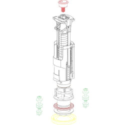 Mécanisme double volume, système à étrier, culot G 2", économiseur d'eau