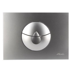 Plaque de commande GOUTTE, double volume, satiné, épaisseur de cloison 16/75 mm