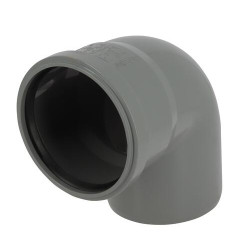 Coude 87°30 CR4 / CR8 Ø110 mm Mâle/Femelle Joint Standard Gris