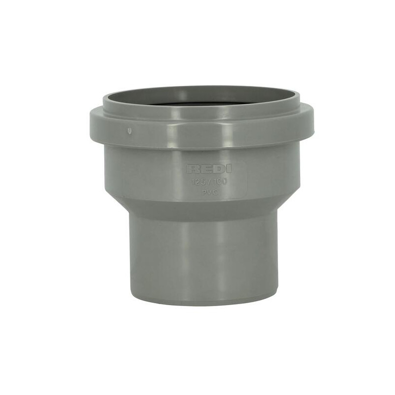 Réduction concentrique CR4 Ø125/100 mm Mâle/Femelle Joint Standard Gris
