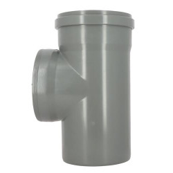 Té visite vertical CR4 Ø250 mm Mâle/Femelle Joint Standard Gris