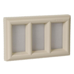 Grille d'aération rectangulaire, 215 x 130 mm, à sceller, sable, en PVC