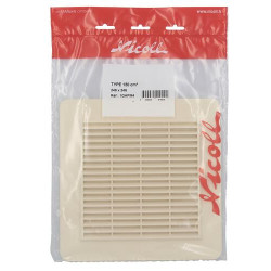 Grille d'aération pour façade, carrée 246 x 246 mm, sable, en polystyrène