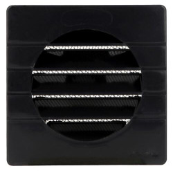 Grille d'aération pour façade, carrée 124 x 124, à clipser, anthracite