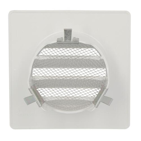 Grille d'aération pour façade, carrée 109 x 109, à clipser, blanche