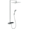 Colonne douche thermostatique PLAIN avec étagère en verre noir chromé