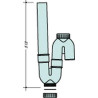 Siphon de machine à laver, en PVC-C gris, à sortie verticale orientable, Ø 40