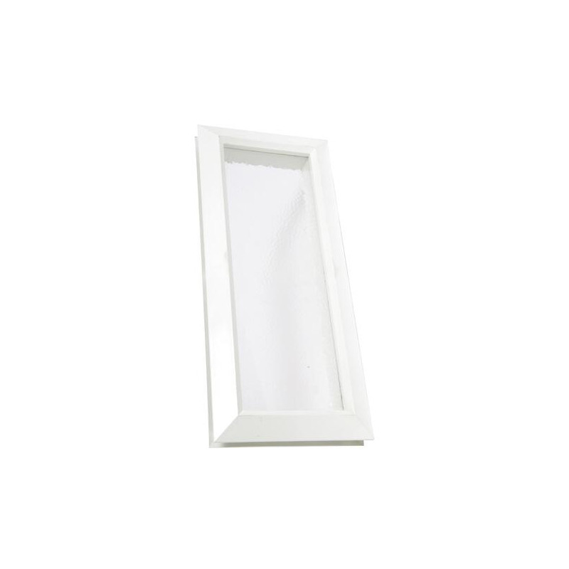 Hublot de porte rectangulaire, dimensions hors tout 380 x 165, vitrage incolore