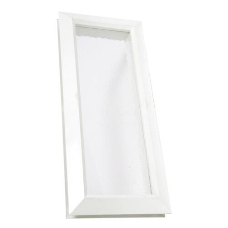 Hublot de porte rectangulaire, dimensions hors tout 380 x 165, vitrage incolore