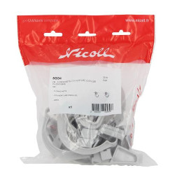 Crochet couverture ondulée en TECHTAN®, gouttière demi-ronde à joints LG16, gris