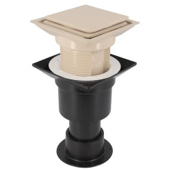 Avaloir de balcon, Ø 80, en PVC, sable, sans natte d'étanchéité