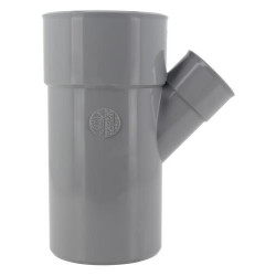 Culotte simple, Ø 100, mâle-femelle à 45°, à coller, gris, en PVC