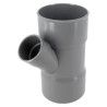 Culotte simple, Ø 100, femelle-femelle à 45°, à coller, gris, en PVC