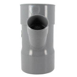 Culotte simple, Ø 100, femelle-femelle à 45°, à coller, gris, en PVC
