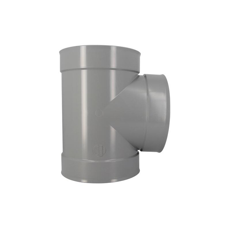 Té Ø 250 mm, femelle-femelle à 87°30, à coller, gris, en PVC