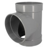 Té Ø 250 mm, femelle-femelle à 87°30, à coller, gris, en PVC