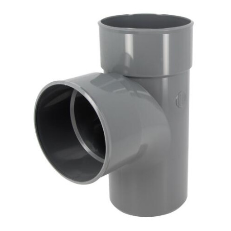 Culotte simple, Ø 100, mâle-femelle à 87°30, à coller, gris, en PVC