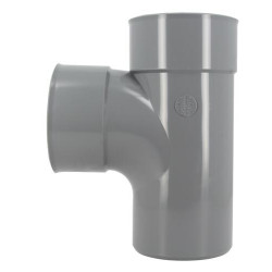 Culotte simple, Ø 100, mâle-femelle à 87°30, à coller, gris, en PVC