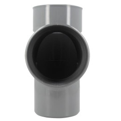 Culotte simple, Ø 100, mâle-femelle à 87°30, à coller, gris, en PVC