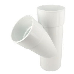 Culotte simple mâle-femelle 45° Ø100 blanc