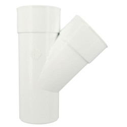 Culotte simple mâle-femelle 45° Ø100 blanc