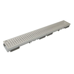 Caniv. bas larg.130 grille a15 perf.inox 316