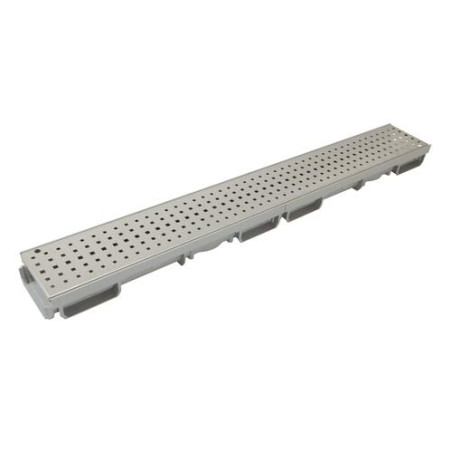 Caniv. bas larg.130 grille a15 perf.inox 316