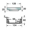 Caniveau bas CONNECTO®, 1 m, largeur 130 mm, grille caillebotis acier B125
