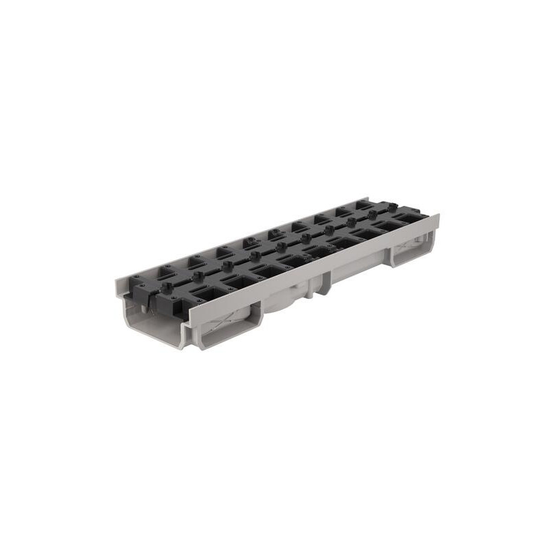 Caniveau bas CONNECTO®, grille invisible, A15, l. 100 int./130 ext., anthracite