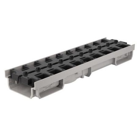 Caniveau bas CONNECTO®, grille invisible, A15, l. 100 int./130 ext., anthracite