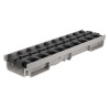 Caniveau bas CONNECTO®, grille invisible, A15, l. 100 int./130 ext., anthracite