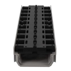 Caniveau bas CONNECTO®, grille invisible, A15, l. 100 int./130 ext., anthracite