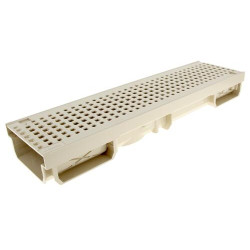 Caniveau bas CONNECTO® avec 1 grille piscine/piétonne, classe A15, PVC, sable