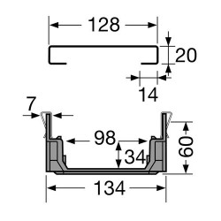 1m can773 bas l.130 feui.inox gr perforee a15 inox