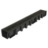 Caniveau haut CONNECTO® avec 2 grilles fonte, classe B125, l. 100 int./130 ext