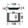 Caniveau haut CONNECTO® avec 2 grilles fonte, classe B125, l. 100 int./130 ext