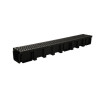 Caniveau haut CONNECTO®, 1 grille PP noire classe A15, largeur 100 int./130 ext
