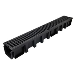 Caniveau haut CONNECTO®, 2 grilles composite, classe B125, l. 100 int./130 ext