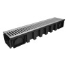 Caniveau CONNECTO® noir, l. extérieure 200, L. 1 m, grille passerelle galvanisé , A15
