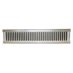 Caniveau CONNECTO® noir, l. extérieure 200, L. 1 m, grille passerelle inox, A15