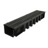 Caniveau CONNECTO®, 1 m, largeur 200 mm, grille caillebotis en fonte B125