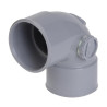 Coude avec bouchon sur le côté Ø 32 mm, femelle-femelle à 87°30, à coller, en P
