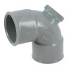 Coude avec bouchon dessus Ø 32 mm, femelle-femelle à 87°30, à coller, gris, en P