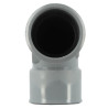 Coude avec bouchon dessus Ø 32 mm, femelle-femelle à 87°30, à coller, gris, en P
