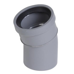 Coude Ø 100 mm, à 20°, à joint, système J, gris, en PVC