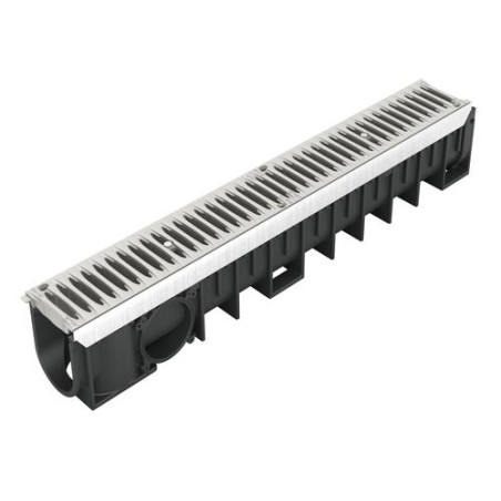 1m caniv.100 hd prof.2 grille b125 PVC gris
