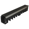 Caniveau nicoll PP dn100, l=1mtr, 130mm profondeur avec corniere acier et grille